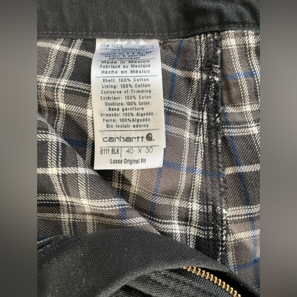 CARHARTT Mens LOOSE FIT WASHED DUCK FLANNEL-LINED UTILITY WORK PANT Size… - Picture 9 of 9